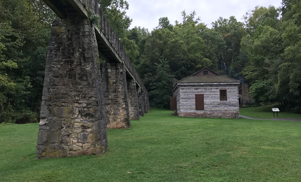 The distillery and the supposed window to freedom. Path to the door on the right.