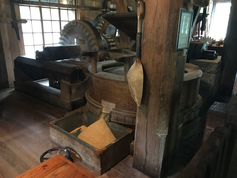 Gear reduction for the corn grinding revs! We bought a bag of the output to make cornbread.